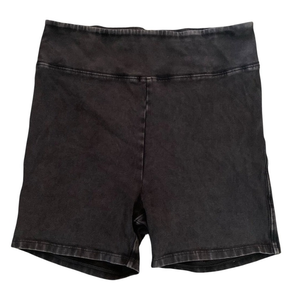 FP Movement Biker Shorts Womens Medium Black Acid Wash High Rise Yoga OB1124214
